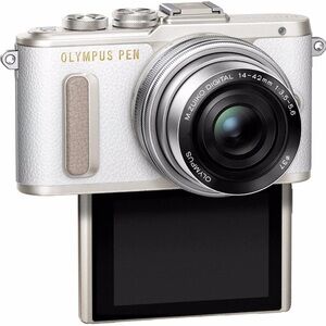 Olympus PEN E-PL8 Mirrorless Silver and White Digital Camera